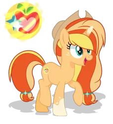 Size: 1280x1404 | Tagged: safe, artist:starshinesentry07, derpibooru import, oc, unofficial characters only, pony, unicorn, base used, cowboy hat, female, hat, image, mare, offspring, parent:applejack, parent:sunburst, parents:appleburst, png, show accurate, simple background, solo, transparent background