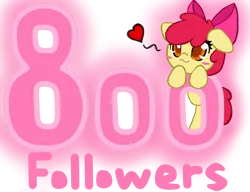 Size: 1024x786 | Tagged: safe, artist:arielsbx, derpibooru import, apple bloom, earth pony, pony, ask little applebloom, :3, adorabloom, bipedal, bipedal leaning, blushing, cute, female, filly, followers, heart, image, leaning, png, simple background, solo, text, transparent background