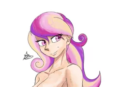 Size: 819x585 | Tagged: suggestive, artist:zachc, derpibooru import, princess cadance, human, breasts, female, humanized, image, looking away, png, wip