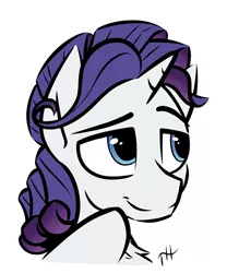 Size: 1250x1500 | Tagged: safe, artist:fakskis, derpibooru import, rarity, pony, unicorn, chest fluff, elusive, horn, image, male, png, rule 63, simple background, smiling, solo, white background