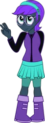 Size: 1482x4043 | Tagged: safe, artist:spokenmind93, derpibooru import, oc, oc:nyx, alicorn, equestria girls, boots, clothes, equestria girls-ified, glasses, hairband, image, png, shoes, simple background, skirt, solo, transparent background, vector