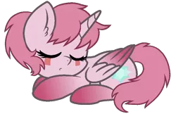 Size: 824x533 | Tagged: safe, artist:muhammad yunus, derpibooru import, ponified, alicorn, original species, pony, aelita schaeffer, base used, code lyoko, cute, eyes closed, female, g1, image, mare, original art, png, simple background, sleeping, solo, transparent background