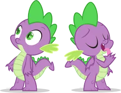 Size: 2107x1610 | Tagged: safe, artist:le-23, derpibooru import, spike, dragon, the ending of the end, the point of no return, image, licking, licking fingers, male, png, simple background, solo, tongue out, transparent background, vector, winged spike