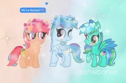 Size: 498x331 | Tagged: safe, alternate version, artist:lillycloudart, derpibooru import, oc, oc:lily cloud, unofficial characters only, pegasus, pony, abstract background, chest fluff, ear fluff, eyelashes, female, image, jewelry, jpeg, mare, necklace, one eye closed, pegasus oc, raised hoof, smiling, wings, wink