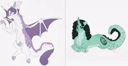 Size: 1024x532 | Tagged: safe, artist:theartfox2468, derpibooru import, oc, oc:ignatus scintilla, oc:jade gemstone, unofficial characters only, dracony, hybrid, female, image, interspecies offspring, jpeg, male, offspring, parent:rarity, parent:spike, parents:sparity, simple background, white background