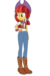 Size: 1548x2340 | Tagged: safe, artist:gmaplay, derpibooru import, jade spade, equestria girls, boots, clothes, cowboy boots, cowboy hat, cowgirl, equestria girls-ified, female, hat, image, pants, png, shirt, shoes, simple background, solo, stetson, transparent background, vector, vest