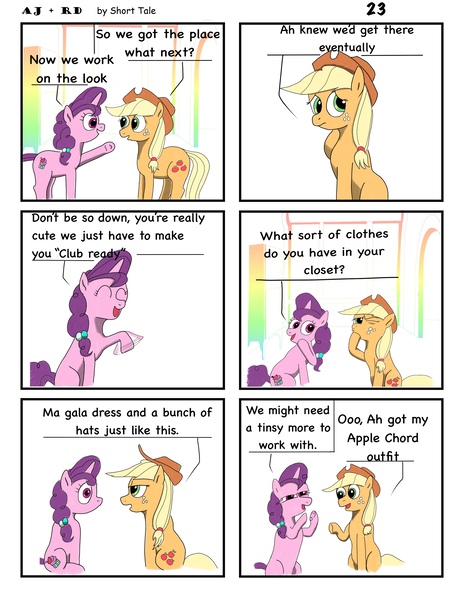 Size: 2550x3300 | Tagged: safe, artist:short tale, derpibooru import, applejack, rainbow dash, sugar belle, earth pony, unicorn, comic:aj+rd, advice, appledash, comedy, comic strip, digital art, female, image, jpeg, lesbian, romance, shipping