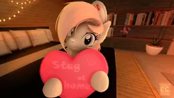 Size: 1920x1080 | Tagged: safe, artist:elektra-gertly, derpibooru import, nurse redheart, earth pony, pony, 3d, bed, cute, hat, heart, heartabetes, image, looking at you, nurse hat, png, social distancing, solo, source filmmaker, stay at home, string lights