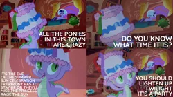 Size: 1986x1117 | Tagged: safe, derpibooru import, edit, edited screencap, editor:quoterific, screencap, spike, twilight sparkle, dragon, pony, unicorn, friendship is magic, angry, duo, female, golden oaks library, image, lamp, library, male, open mouth, pillow, png, twilight is not amused, unamused, unicorn twilight