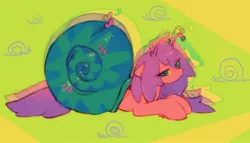 Size: 1989x1135 | Tagged: safe, artist:orchidpony, derpibooru import, oc, unofficial characters only, original species, snail, snail pony, image, jpeg, solo