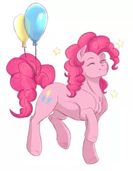 Size: 1280x1642 | Tagged: safe, artist:1an1, derpibooru import, pinkie pie, earth pony, pony, balloon, cute, diapinkes, eyes closed, female, image, mare, png, smiling, solo, stars