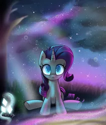 Size: 3300x3900 | Tagged: safe, artist:melanyoprisdraws, derpibooru import, rarity, unicorn, frown, image, looking at each other, looking at you, looking up, png, sitting, solo, starry eyes, starry night, stars, timelapse, wingding eyes