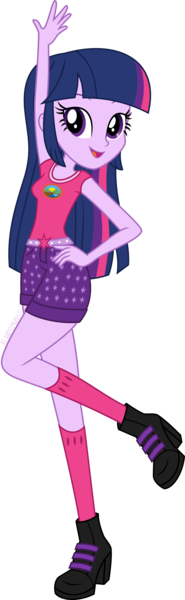 Size: 4597x14943 | Tagged: safe, artist:alandssparkle, derpibooru import, twilight sparkle, twilight sparkle (alicorn), alicorn, equestria girls, legend of everfree, belt, boots, camp everfree logo, camp everfree outfits, camping outfit, clothes, clothes swap, female, hand on hip, hot pants, image, long socks, looking at you, open mouth, png, shirt, shoes, shorts, signature, simple background, solo, transparent background, vector