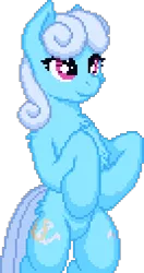 Size: 201x381 | Tagged: safe, artist:zeka10000, derpibooru import, linky, shoeshine, earth pony, pony, bipedal, chest fluff, cute, female, hoof on belly, image, linkybetes, mare, pixel art, png, simple background, solo, standing, transparent background, vector