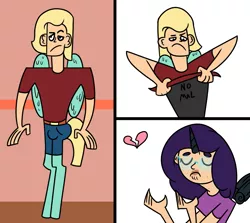 Size: 1123x1000 | Tagged: safe, artist:lazerblues, derpibooru import, oc, oc:gale, oc:mal, satyr, clone high, glasses, heartbreak, image, offspring, parent:oc:nyx, parent:zephyr breeze, png