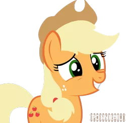 Size: 1077x1046 | Tagged: safe, artist:indonesiarailroadpht, derpibooru import, applejack, earth pony, pony, image, png, show accurate, simple background, smiling, solo, transparent background, watermark