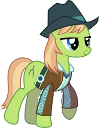 Size: 4000x5159 | Tagged: safe, artist:jeatz-axl, derpibooru import, yuma spurs, earth pony, pony, absurd resolution, appleloosa resident, clothes, female, hat, image, jacket, mare, png, simple background, solo, transparent background, vector