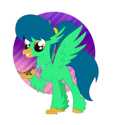 Size: 1896x1984 | Tagged: safe, artist:dyonys, derpibooru import, oc, oc:crystal rain, gecko, hippogriff, image, png, simple background, smiling, transparent background