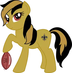 Size: 2434x2463 | Tagged: safe, artist:dash-o-salt, derpibooru import, ponified, pony, female, football, image, mare, new orleans saints, png, simple background, solo, sports, transparent background