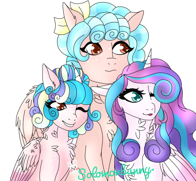 Size: 2000x1852 | Tagged: safe, artist:solomonbunny, derpibooru import, cozy glow, princess flurry heart, oc, oc:hollow snowfall, a better ending for cozy, cozyheart, female, image, lesbian, magical lesbian spawn, offspring, older, older cozy glow, older flurry heart, parent:cozy glow, parent:princess flurry heart, parents:cozyheart, png, shipping, simple background, transparent background