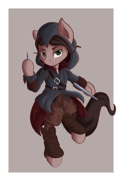 Size: 1848x2732 | Tagged: safe, artist:qbellas, derpibooru import, earth pony, pony, assassin's creed, clothes, image, looking at you, png, solo