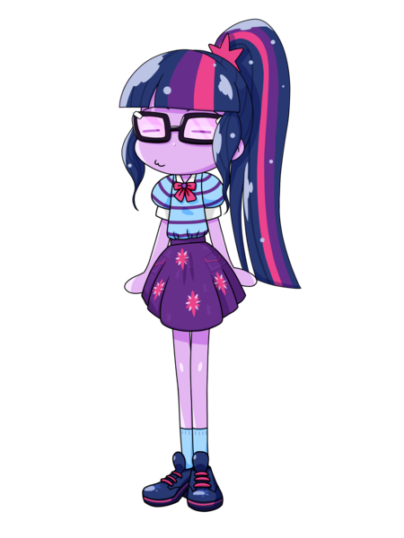 Size: 1668x2224 | Tagged: safe, alternate version, artist:batipin, derpibooru import, sci-twi, twilight sparkle, equestria girls, carefree, eyes closed, image, png, simple background, solo, sumashi gao, transparent background