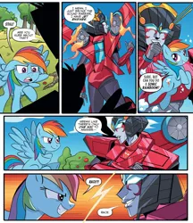 Size: 1902x2198 | Tagged: safe, artist:priscilla tramontano, derpibooru import, idw, rainbow dash, pegasus, pony, spoiler:comic, spoiler:friendship in disguise, spoiler:friendship in disguise03, comic, female, friendship in disguise, image, jpeg, mare, transformers, windblade