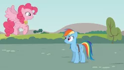 Size: 1280x720 | Tagged: safe, artist:agrol, derpibooru import, pinkie pie, rainbow dash, pegasus, amulet, amulet of wings, artificial wings, augmented, bandage, bandaged wing, choose your wings, image, jewelry, jpeg, magic, magic wings, pegasus pinkie pie, race swap, solo, wings