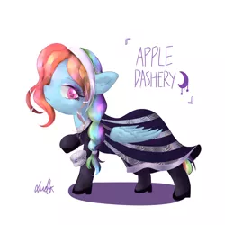 Size: 4500x4500 | Tagged: safe, artist:snowzaaah, derpibooru import, rainbow dash, pegasus, pony, fanfic:appledashery, alternate hairstyle, fanfic art, fashion, image, png, pretty, rainbow dash always dresses in style, solo