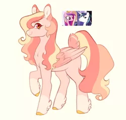 Size: 2214x2106 | Tagged: safe, artist:pandemiamichi, derpibooru import, princess cadance, shining armor, oc, pegasus, pony, female, image, mare, offspring, parent:princess cadance, parent:shining armor, parents:shiningcadance, png, simple background