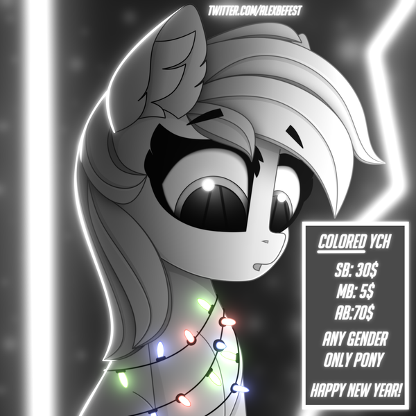 Size: 3000x3000 | Tagged: safe, artist:alexbefest, derpibooru import, oc, pony, auction, auction open, commission, cute, image, new year, png, simple background, solo, your character here