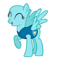 Size: 768x768 | Tagged: safe, artist:tianalover36, derpibooru import, pegasus, pony, winter wrap up, bald, base, eyes closed, female, image, mare, open mouth, patch, png, raised hoof, simple background, smiling, solo, sun, transparent background, weather team, winter wrap up vest
