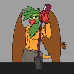 Size: 2000x2000 | Tagged: suggestive, artist:in3ds2, derpibooru import, oc, oc:kalimu, unofficial characters only, anthro, gryphon, alcohol, bartender, clothes, image, male, onsen, partial nudity, png, solo, solo male, topless, towel, wine