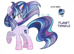 Size: 2725x2000 | Tagged: safe, artist:anno酱w, derpibooru import, oc, oc:planet twinkle, unicorn, base used, horn, image, next generation, offspring, parent:flash sentry, parent:twilight sparkle, parents:flashlight, png, unicorn oc