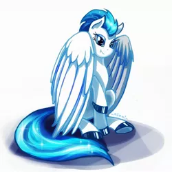 Size: 1885x1882 | Tagged: safe, artist:asumi, derpibooru import, oc, oc:icy river, pegasus, pony, blue eyes, blue mane, blue tail, hooves, image, jpeg, simple background, solo, white background, white pony