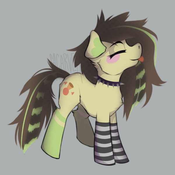 Size: 2048x2048 | Tagged: safe, artist:sacarver, derpibooru import, oc, unofficial characters only, earth pony, pony, clothes, image, png, socks, solo, striped socks, tongue out