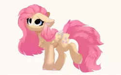 Size: 1788x1098 | Tagged: safe, artist:little-sketches, derpibooru import, fluttershy, pegasus, pony, alternate design, cheek fluff, chest fluff, colored hooves, colored wings, cute, ear fluff, eye clipping through hair, female, floppy ears, fluffershy, fluffy, folded wings, image, jpeg, leg fluff, looking up, mare, multicolored wings, raised leg, shyabetes, simple background, smiling, standing, two toned wings, white background, wings