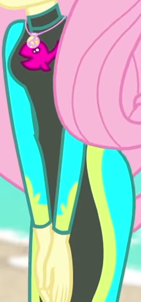 Size: 684x1461 | Tagged: safe, derpibooru import, screencap, fluttershy, equestria girls, equestria girls series, forgotten friendship, beach, beach shorts swimsuit, boobshot, clothes, cropped, curvy, female, fluttershy's beach shorts swimsuit, geode of fauna, hips, image, magical geodes, ocean, pictures of bellies, png, sexy, solo, swimsuit, wetsuit