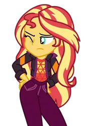 Size: 754x1080 | Tagged: safe, artist:gmaplay, derpibooru import, sunset shimmer, equestria girls, equestria girls series, sunset's backstage pass!, spoiler:eqg series (season 2), accidental spanking, female, image, literal butthurt, pain, png, simple background, solo, spanked, spanking, transparent background