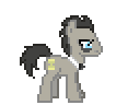 Size: 106x96 | Tagged: safe, artist:jitterbugjive, derpibooru import, doctor whooves, time turner, earth pony, pony, ask discorded whooves, animated, bags under eyes, bowtie, butter, desktop ponies, discord whooves, discorded, eating, food, fruit, gif, herbivore, horses doing horse things, image, male, pear, pixel art, simple background, solo, sprite, stallion, that pony sure does love butter, this will end in weight gain, transparent background