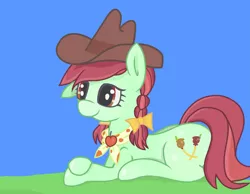 Size: 3679x2858 | Tagged: safe, artist:coffeeponee, derpibooru import, candy apples, pony, apple family member, bow, cowboy hat, female, hair bow, handkerchief, happy, hat, image, mare, png, solo
