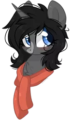 Size: 1273x2160 | Tagged: safe, artist:cinnamontee, derpibooru import, oc, oc:maya madrigal, pony, unicorn, bust, clothes, female, image, mare, png, portrait, scarf, simple background, solo, transparent background