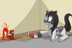 Size: 3000x2000 | Tagged: safe, artist:projectdarkfox, derpibooru import, oc, oc:inkenel, oc:oretha, pony, food, french fries, image, ketchup, macro, micro, png, sauce, size difference