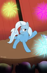 Size: 1280x1979 | Tagged: safe, artist:nagoluckyart, derpibooru import, trixie, pony, extended trot pose, female, fireworks, image, jpeg, mare