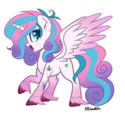 Size: 969x889 | Tagged: safe, artist:lullabyprince, artist:wicked-red-art, derpibooru import, princess flurry heart, alicorn, pony, icey-verse, alternate hairstyle, base used, commission, female, image, mare, older, older flurry heart, open mouth, png, raised hoof, simple background, solo, tattoo, transparent background, unshorn fetlocks
