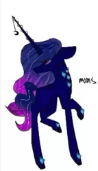 Size: 219x383 | Tagged: safe, artist:yoonah, derpibooru import, oc, unofficial characters only, pony, unicorn, horn, horn jewelry, image, jewelry, jpeg, looking back, raised hoof, simple background, solo, unicorn oc, white background