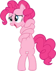 Size: 2170x2764 | Tagged: safe, artist:flutterguy317, derpibooru import, pinkie pie, earth pony, pony, too many pinkie pies, bipedal, female, hug, image, mare, png, self-hugging, simple background, solo, transparent background, vector