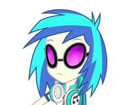 Size: 2701x2221 | Tagged: safe, artist:riariirii2, derpibooru import, vinyl scratch, equestria girls, bust, clothes, female, frown, headphones, image, png, simple background, solo, sunglasses, transparent background