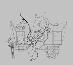 Size: 1339x1182 | Tagged: safe, artist:arzt-korkenzieher, derpibooru import, oc, unofficial characters only, clothes, guitar, image, musical instrument, png, sketch