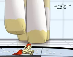 Size: 2560x2000 | Tagged: semi-grimdark, artist:skanim-sdw, derpibooru import, oc, oc:orange cream, oc:yamato, unofficial characters only, earth pony, original species, pony, shark, shark pony, bathroom, butt, commission, hooves, image, looking at hoof, macro, micro, plot, png, shower, text, underhoof, wet, wet mane, wet tail